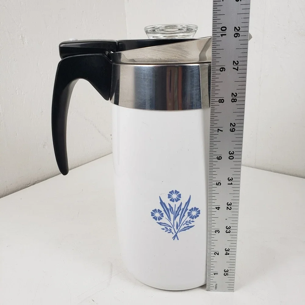 Vintage Corning Ware Blue Cornflower 10 Cup Electric Percolator P-80-EP No Cord
